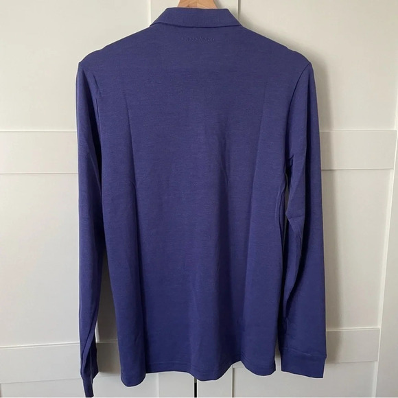 Outdoor Voices Birdie Long sleeve Polo Color: Oceanic/ Blue-Violet Golf Preppy - Picture 3 of 15